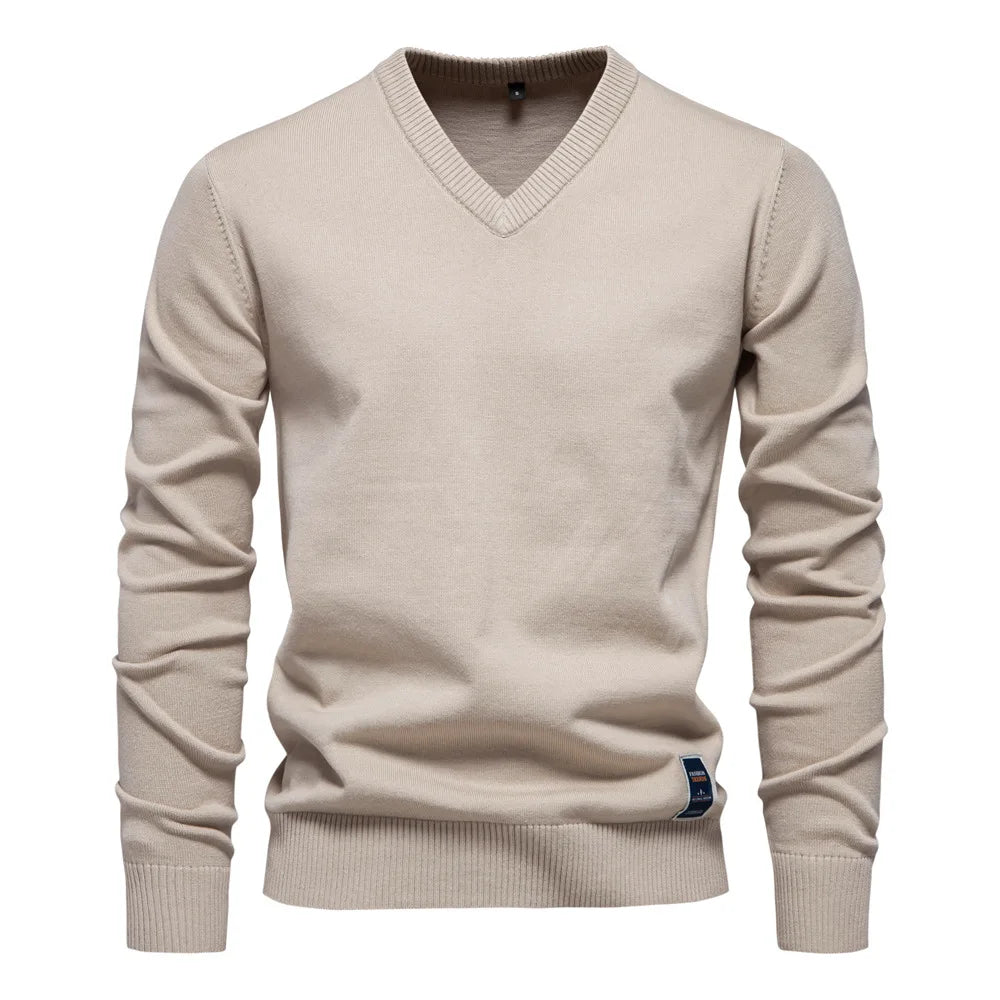 MARINO™ | Maglione Uomo a V Invernale Monocolore