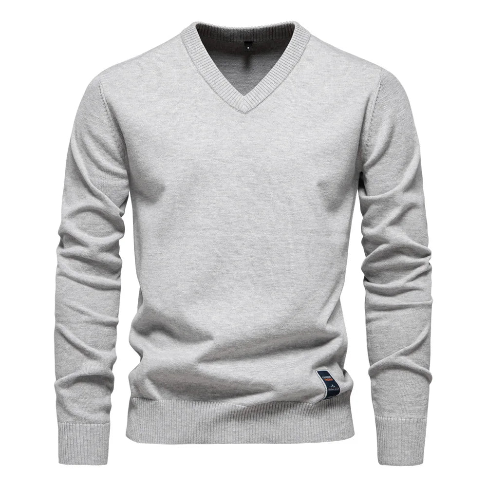 MARINO™ | Maglione Uomo a V Invernale Monocolore