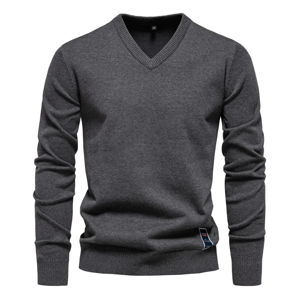 MARINO™ | Maglione Uomo a V Invernale Monocolore