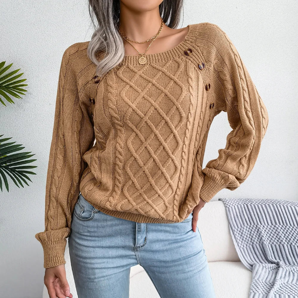 MAGDALENA™ | Maglione Donna a Collo Quadrato