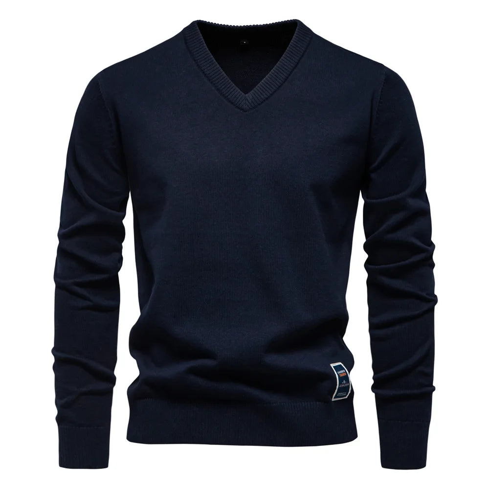 MARINO™ | Maglione Uomo a V Invernale Monocolore